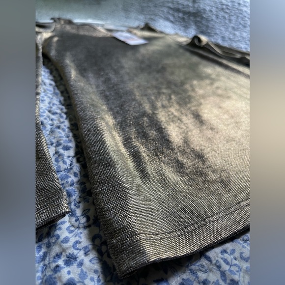 MICHAEL Michael Kors Metallic Gold Shimmer Cold-Shoulder Top, Sz PS NWT - Picture 4 of 14